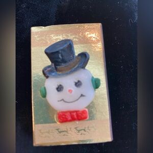 Festive Vintage Snowman Matchbox with Top Hat